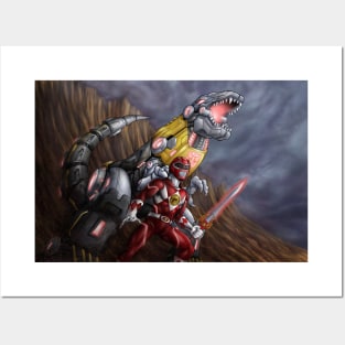 Red Ranger & Grimlock Posters and Art